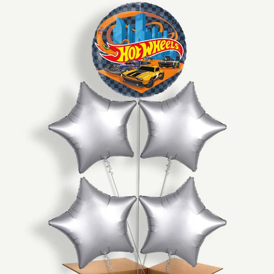 Hot Wheels 5 Helium Cluster Balloons | Party Save Smile