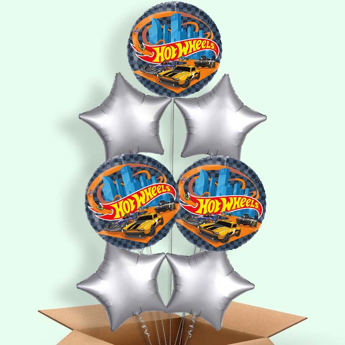 Hot Wheels Helium Balloons Delivered - 7 Balloons | Party Save Smile