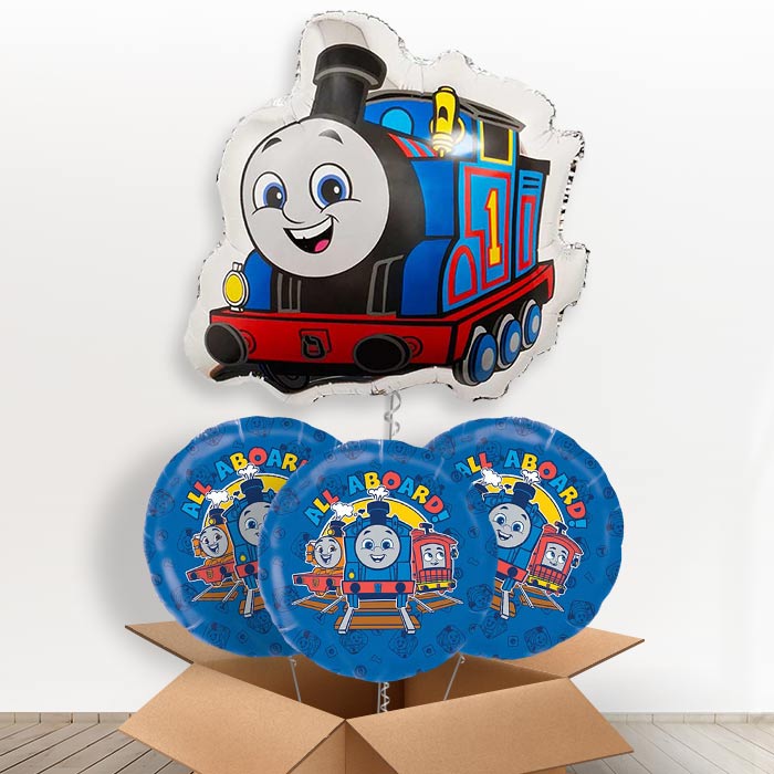 Thomas the Tank Engine Giant Helium Balloon in a Box | Giant Balloon + 3 Themed Balloons | Party Save Smile