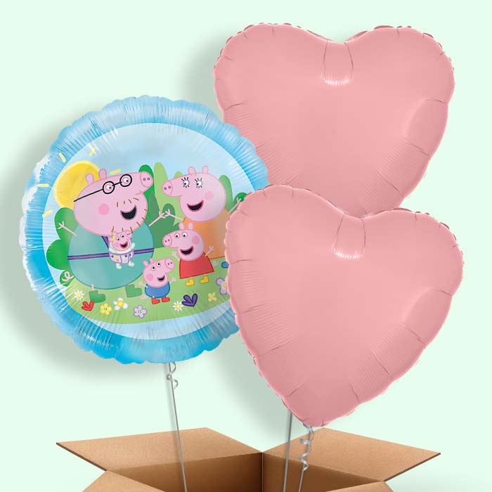 Peppa Pig Family Helium Balloons Delivered - 3 Balloons | Party Save Smile