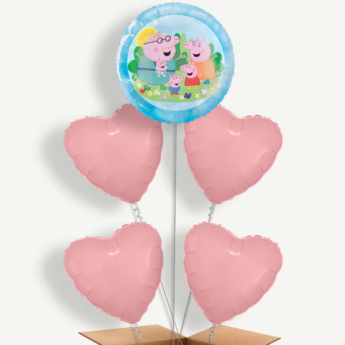 Peppa Pig Family 5 Helium Cluster Balloons | Party Save Smile