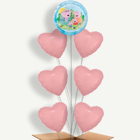 Peppa Pig Family 7 Helium Balloon Arrangement | Party Save Smile