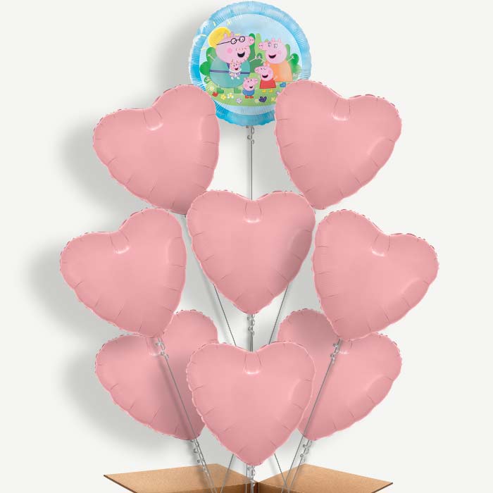 Peppa Pig Family 9 Helium Balloon Bundle | Party Save Smile