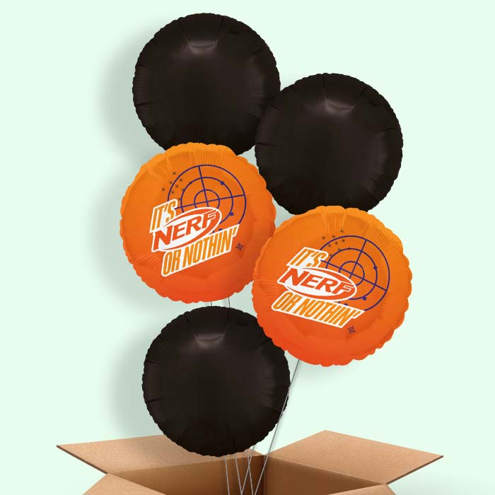 Nerf Helium Balloons Delivered - 5 Balloons | Party Save Smile