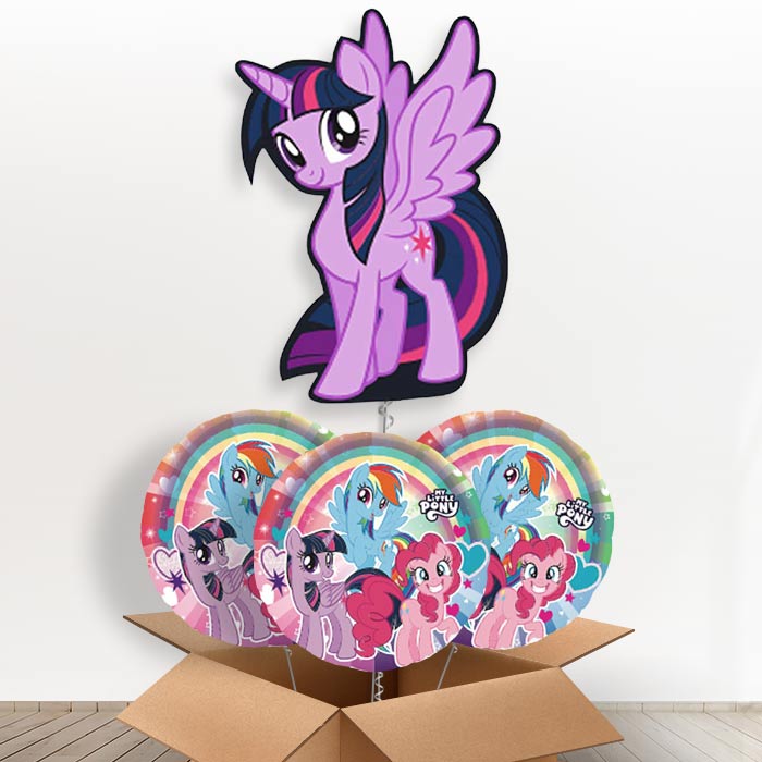 My Little Pony Twilight Sparkle Giant Helium Balloon in a Box | Giant Balloon + 3 Themed Balloons | Party Save Smile