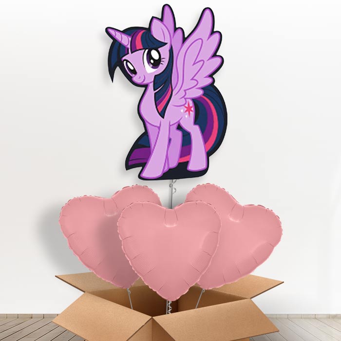 My Little Pony Twilight Sparkle Giant Helium Balloon in a Box | Giant Balloon + 3 Plain Balloons | Party Save Smile