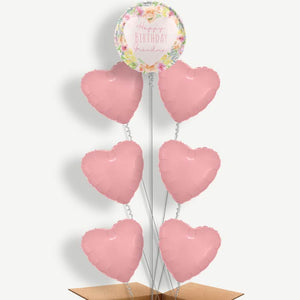 Floral Happy Birthday Grandma 7 Helium Balloon Arrangement