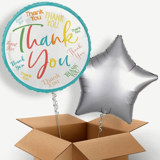 Colourful Thank You Helium Balloon Duo | Party Save Smile
