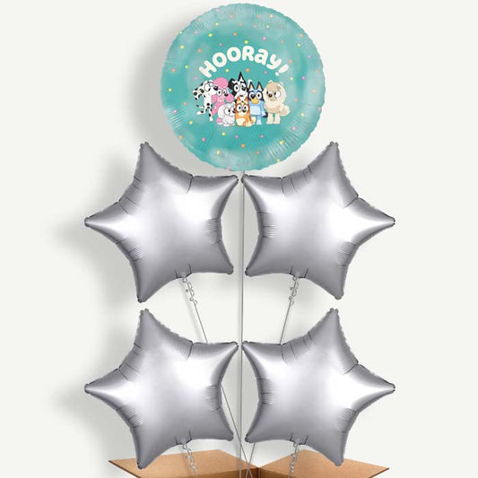 Bluey 5 Helium Cluster Balloons | Party Save Smile