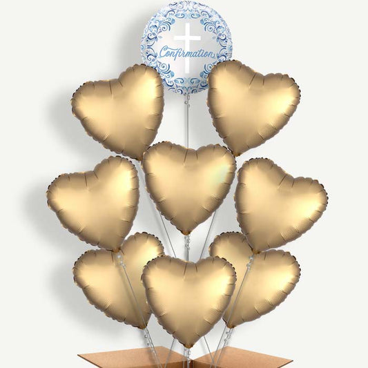 Blue Holy Cross Confirmation 9 Helium Balloon Bundle | Party Save Smile