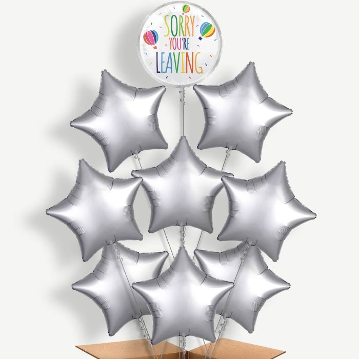 White Sorry You're Leaving Helium Balloon Bundle | Party Save Smile