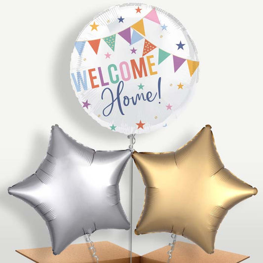Welcome Home Bunting Bunch of Balloons inflated with Helium | Party Save Smile
