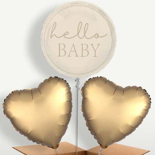 Hello Baby Neutral Baby Shower Balloons in a Bunch | Party Save Smile
