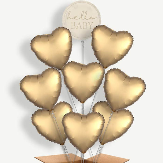 Hello Baby Neutral Baby Shower Helium Balloon Bundle | Party Save Smile