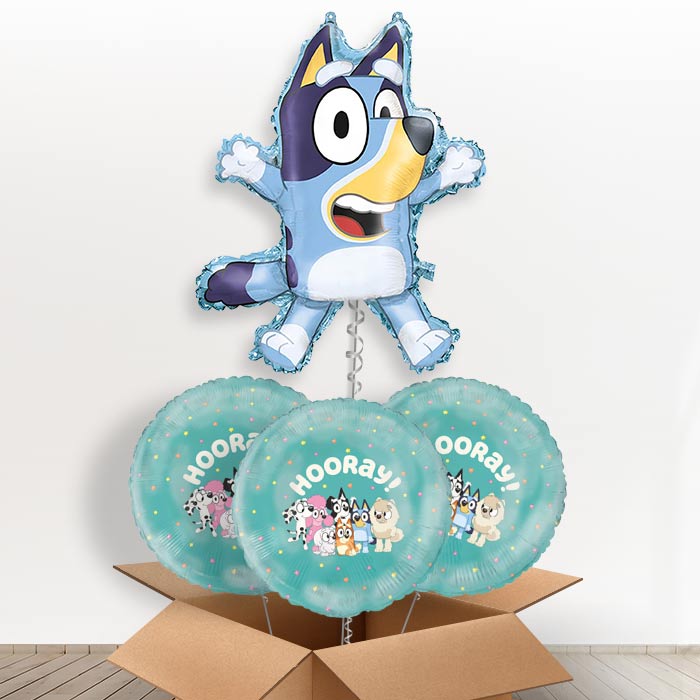 Bluey Giant Helium Balloon in a Box | Giant Balloon + 3 Themed Balloons | Party Save Smile