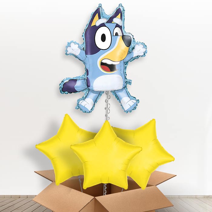 Bluey Giant Helium Balloon in a Box | Giant Balloon + 3 Plain Balloons | Party Save Smile