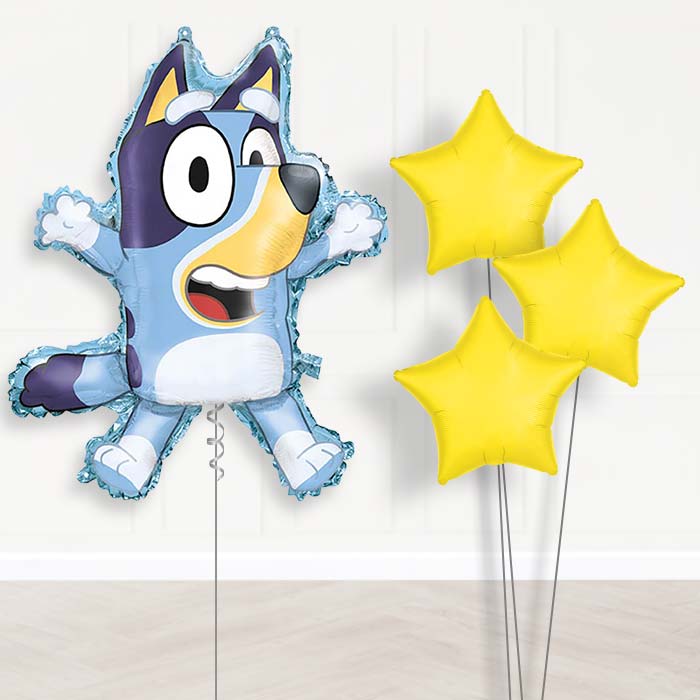 Bluey Balloon Bouquet Delivery | Giant Balloon + 3 Plain Balloons | Party Save Smile