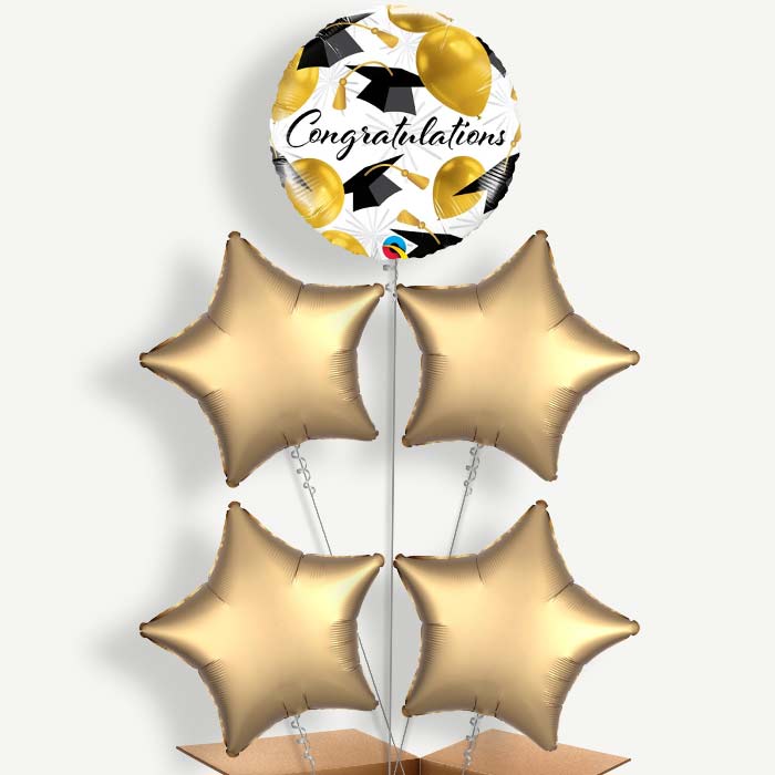 Caps Graduation Balloon Cluster Inflated with Helium | Party Save Smile