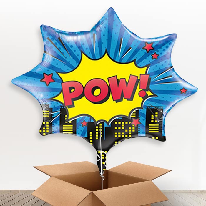 Pow Superhero Giant Helium Balloon in a Box | Giant Balloon | Party Save Smile