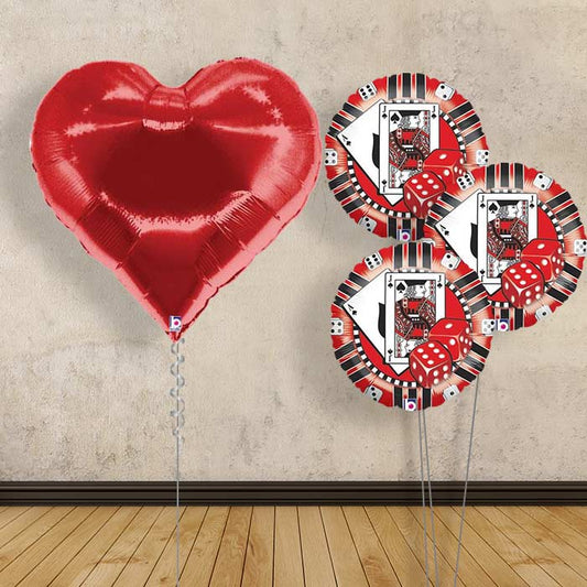 Giant Red Heart Balloon Bouquet Delivered - Themed Bouquet | Party Save Smile