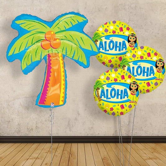 Palm Tree Helium Balloon in a Box Delivered Inflated - Themed Bouquet | Party Save Smile