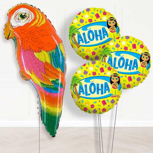 Tropical Parrot Inflated Helium Balloons Delivered