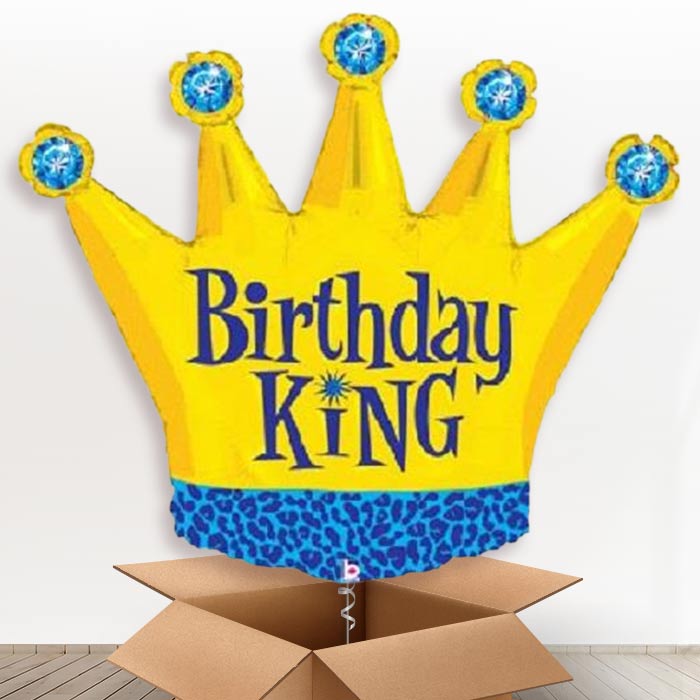 Giant King Crown Helium Balloons in a Box - Giant Balloon | Party Save Smile