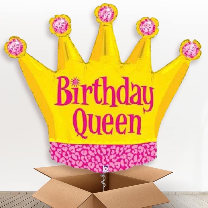 Giant Queen Crown Helium Balloons in a Box - Giant Balloon | Party Save Smile