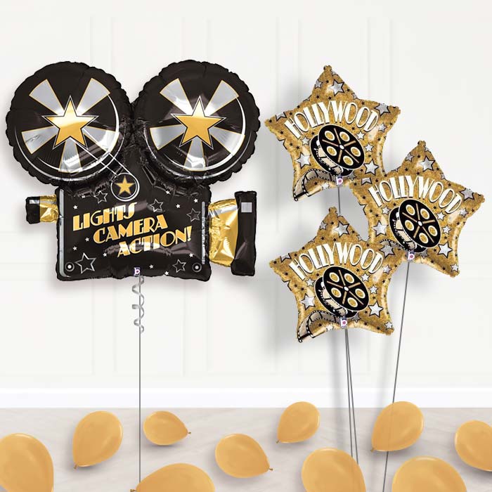 Hollywood Balloon Bouquet Delivered in a Box - Themed Bouquet and Latex | Party Save Smile