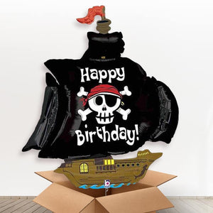 Pirate Ship Birthday Helium Balloon in a Box