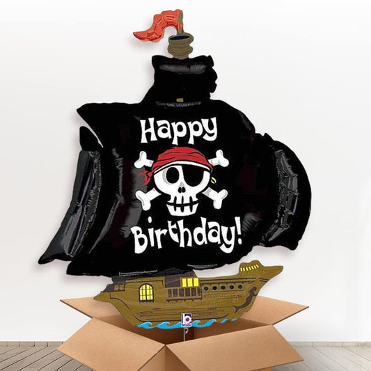 Pirate Ship Birthday Helium Balloon in a Box - Giant Balloon | Party Save Smile