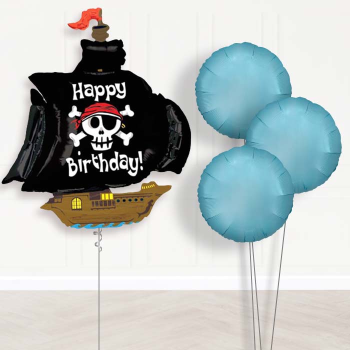 Pirate Happy Birthday Balloon Bouquet Delivered - Plain Bouquet | Party Save Smile