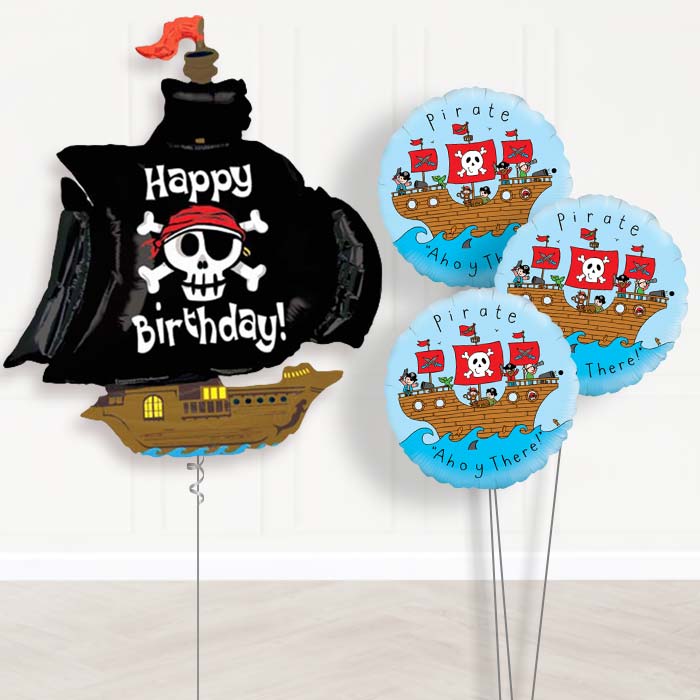 Pirate Happy Birthday Balloon Bouquet Delivered - Themed Bouquet | Party Save Smile