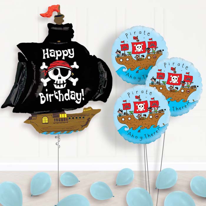 Pirate Happy Birthday Balloon Bouquet Delivered - Themed Bouquet and Latex | Party Save Smile