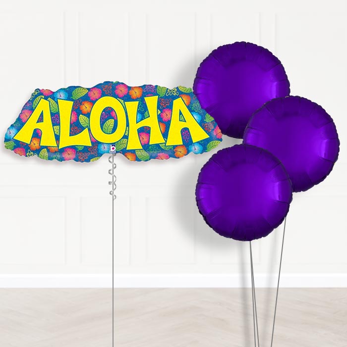 Aloha Balloon Bouquet in a Box Package - Plain Bouquet | Party Save Smile