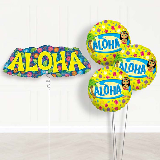 Aloha Balloon Bouquet in a Box Package - Themed Bouquet | Party Save Smile