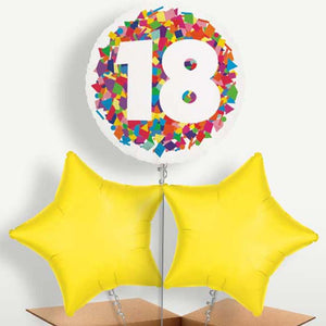 Bright Confetti 18th Birthday Bunch of Balloons (Trio)