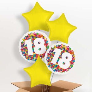 Bright Confetti 18th Birthday Helium Balloon in a Box
