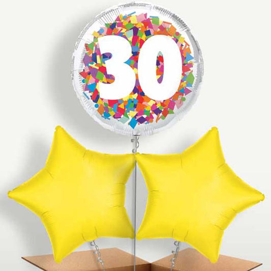 Bright Confetti 30th Birthday Bunch of Balloons | Party Save Smile
