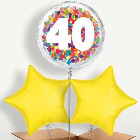Bright Confetti 40th Birthday Bunch of Balloons | Party Save Smile
