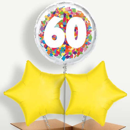 Bright Confetti 60th Birthday Bunch of Balloons | Party Save Smile