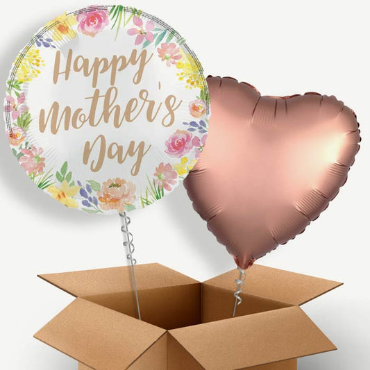 Floral Happy Mother's Day Helium Balloon Duo | Party Save Smile