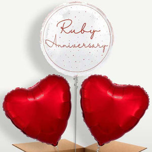 Ruby Anniversary Helium Bunch of Balloons (Trio)