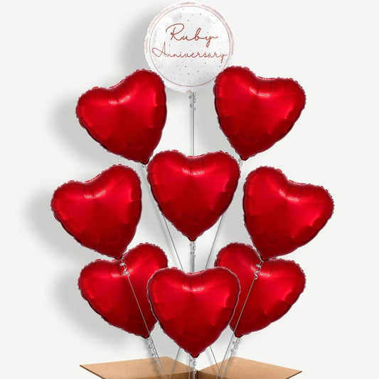 Ruby Anniversary Helium Balloon Bundle | Party Save Smile