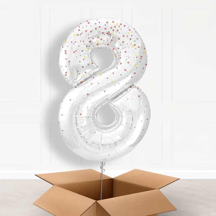 Rose Gold Dots Helium Filled Number Balloons 0-9