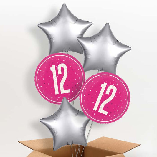 Giant Silver Number 12 Balloon - 40 Inch Foil 12th Birthday Decoration | Helium Holder & String Included