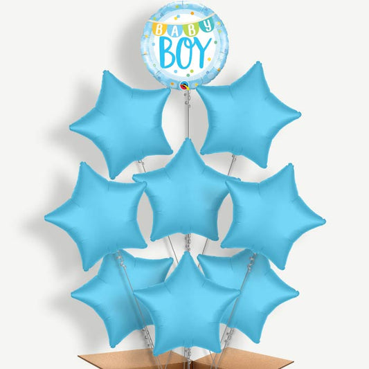 Baby Boy New Baby Balloon Bundle Inflated with Helium | Party Save Smile