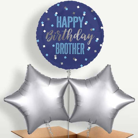 Navy Blue Happy Birthday Brother Balloon Bunch | Party Save Smile