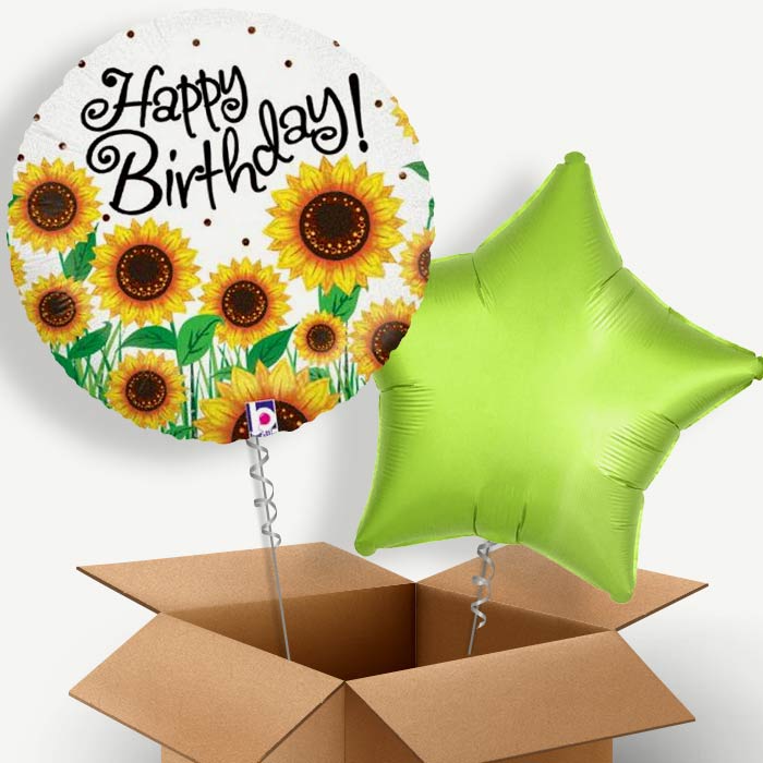 Sunflower Happy Birthday Helium Balloon Two | Party Save Smile