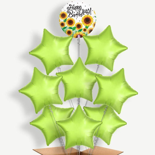 Sunflower Happy Birthday Helium Balloon Bundle | Party Save Smile